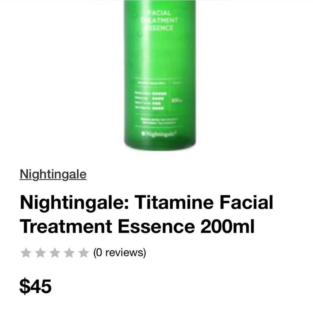 NWT Nightingale Titamine Facial Treatment Essence 200ml Korean Skincare